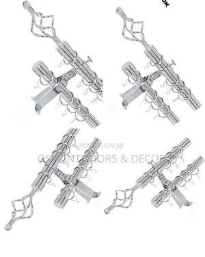 Shiny Silver Curtain Rods Full