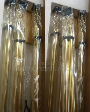 Shiny Gold Curtain Rods Single and Double
