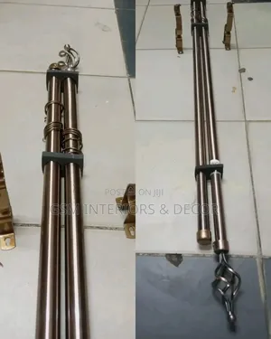 3 Meter Double Curtain Rods Brown
