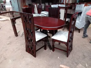 Oval Solid 4-Seater Dinning Table Set