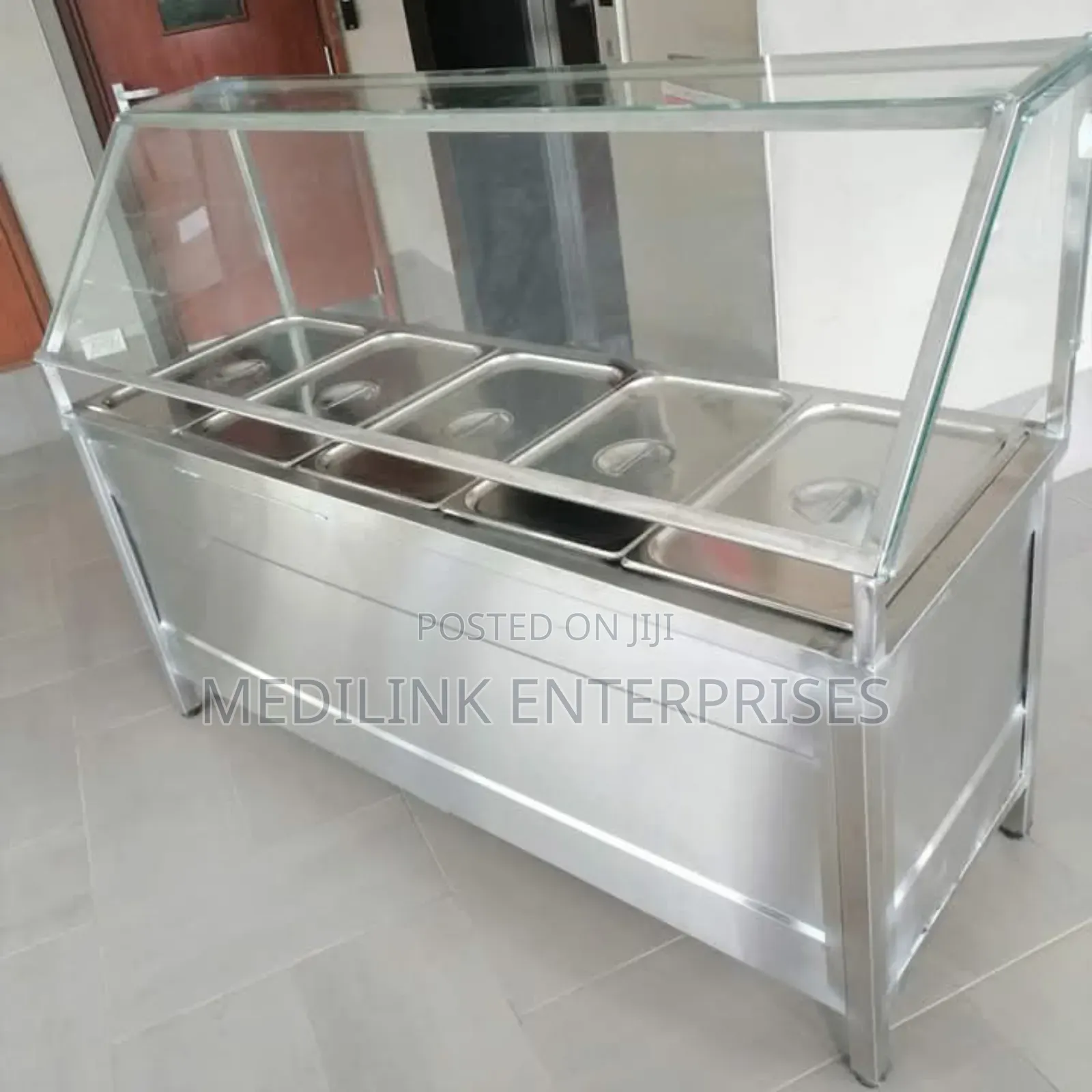 Stainless 5-Inserts Food Warmer Display