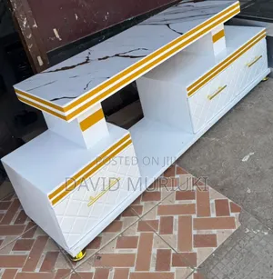 Executive Tv Stand With Marble Coating and Light