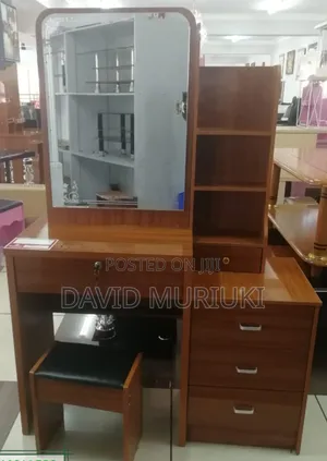 Brown Dressing Table With Sliding Mirror