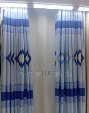 Blue Window Curtains for House Privacy Decoration