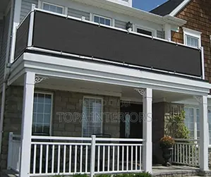 Black Water Resistant Canvas Balcony Privacy Shield for Dust Trap
