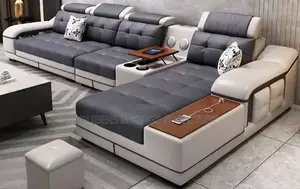 7 Seater Luxury Leather With Solid Mahogany Frame
