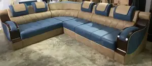 7 Seater Luxury Leather With Solid Mahogany Frame