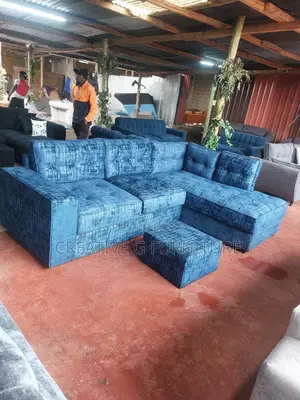 Precise Blue 6 Seater L Sofa