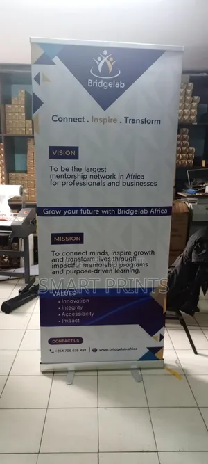 Quality Narrow Base Rollup Banner Printing Available. Call