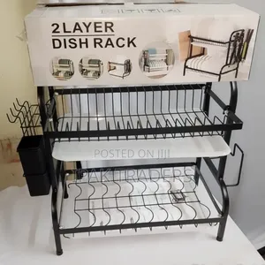 Large Dish Drying Rack for Kitchen Countertop 2-Tiers