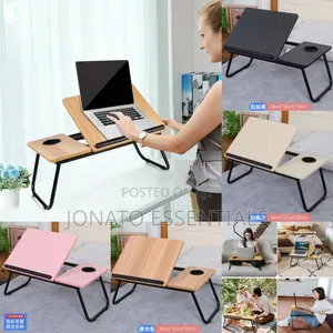 Foldable Laptop Table Bed Tray With Cup Holder