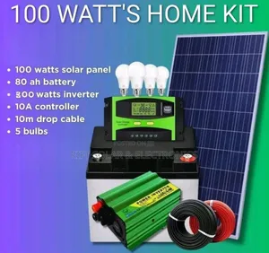 100 Watts Solar - 80a Battery - 200 Watts Inverter - 4 Free Dc Bulbs