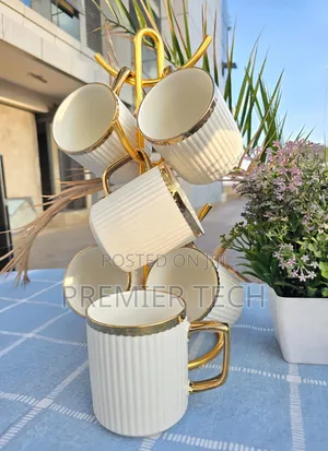 *Unique Ceramic White Gold Mugs