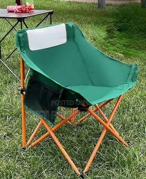 Heavy Duty Foldable Moon Camping Chair Available In Green Color Way