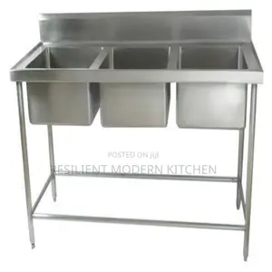 Heavy Gauge Stainless Steel Tripple Bowl Sink