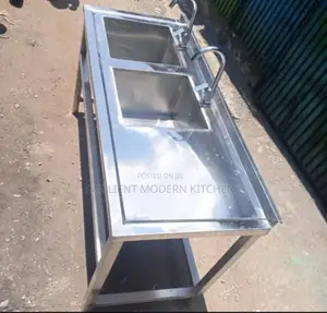 Commercial Stainless Steel Double Bowl Sink With Enough Workspace