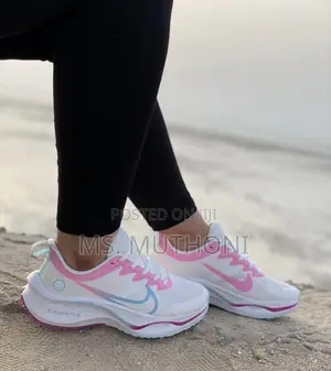 Nike Zoom X Smiley Women's Sneakers in White With Pink and Blue