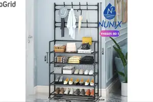 Nunix All-in-1 Shoe Rack/Coat Rack/Cap Scarf Bag Cloths Hanger