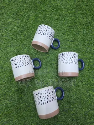 Saida 6 PCS Nordic Hand Printed Porcelain Ceramic Mugs 