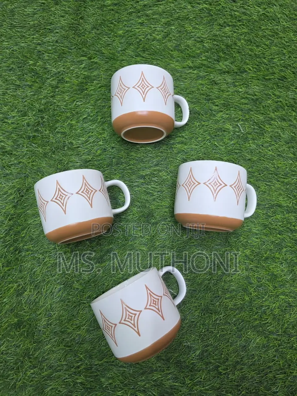 450 Ml 6 PCS Hand Printed Porcelain Ceramic Mugs 