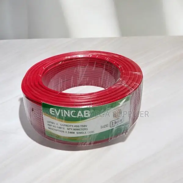 Elvin High Quality 2.5mm Red Solid Electrical Cable for Indoors