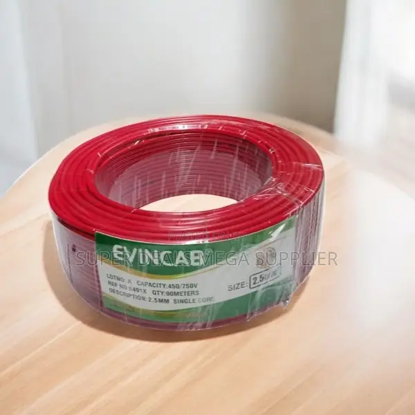 Elvin Flame Retardant 2.5mm Red Solid Core Electrical Cable