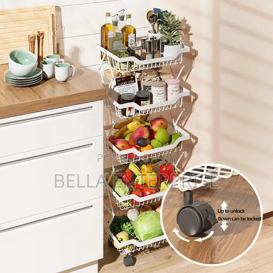 5 Tier Collapsible Fruit Racksturdy Durable Construction Storage Bin