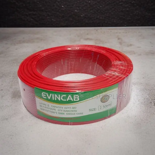 Elvin Low Resistance 2.5mm Red PVC Solid Indoor Wiring Cable