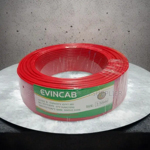 Elvin 2.5mm Red Solid Electrical Wire With Uv- Resistant PVC