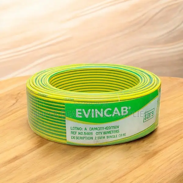 Evin 2.5mm Yellow Green Single Core Heavy Duty Flame Retardant Cable