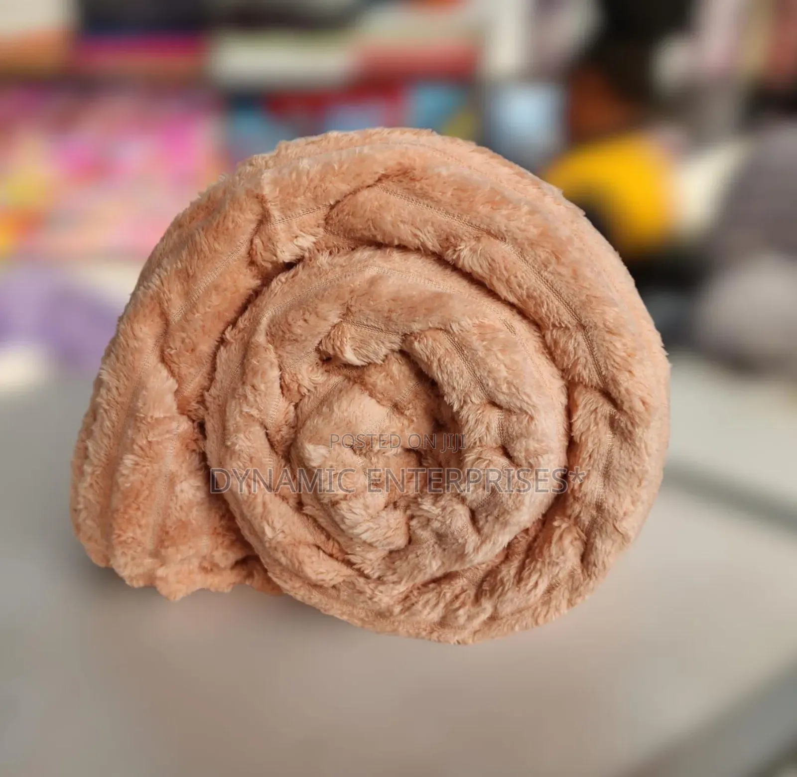 Fleece Throw Blanket With a Corduroy Texture.