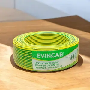 Evin 2.5mm Yellow Green Heat Resistant PVC Insulated Wiring Cable