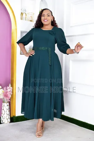 Classy Jungle Green Long Dress