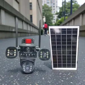 Full Color Night Vision Multiple Lens 4g PTZ Solar Security Camera
