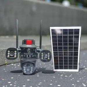 Human Movement Detection Multiple Lens 4g PTZ Solar Security Camera