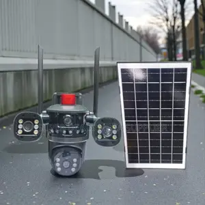 360- Degree Rotation Multiple Lens 4g PTZ Solar Security Camera