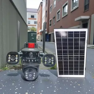 Built in Rechargeable Battery Multiple Lens 4g PTZ Solar Camera