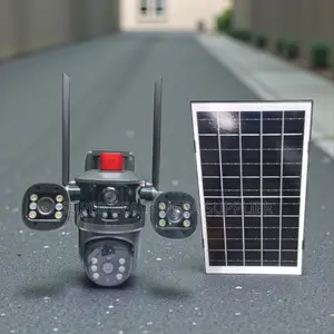 Standalone Security Surveillance Multiple Lens 4g 3mp PTZ Solar Camera