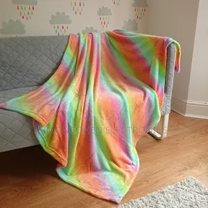 Rainbow Faux Fleece Blanket