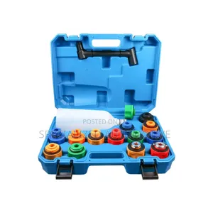 Vehicle Engine Oil Refill Funnel Kit Spill Free With Adapters