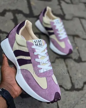 White "Stay Real" Sneakers Designed by Asmin X No20000 Size