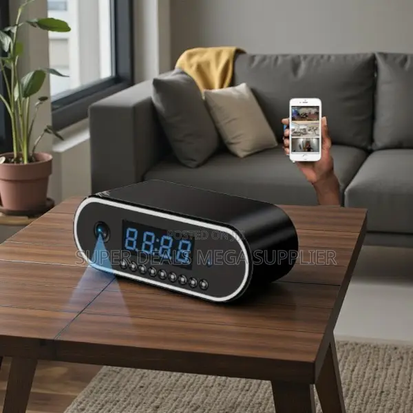High Durability Wifi Table Clock Hidden Spy Camera With Night Vision