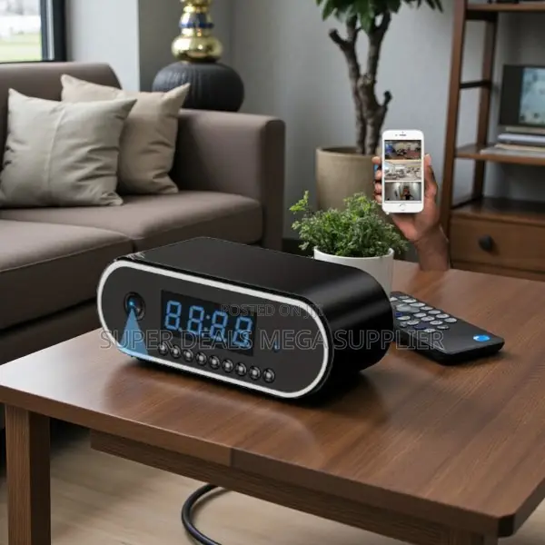 Remote Access Wifi Table Clock Hidden Spy Camera With Video Recording