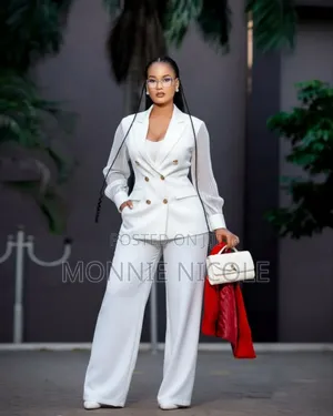 Classic White Ladies Casual Suit