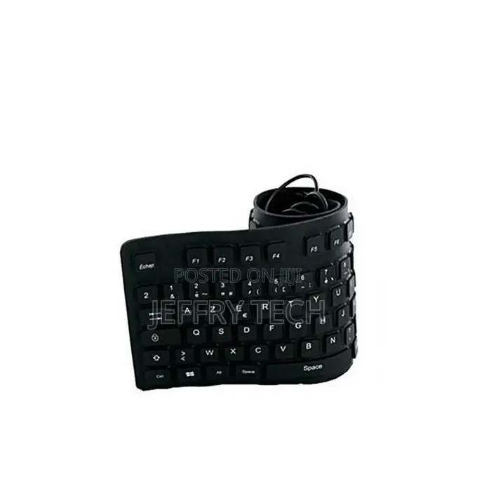 High-Quality Wired Usb Flexible Keyboard - Black