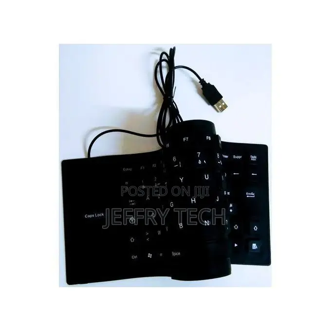 High-Quality Wired Usb Flexible Keyboard - Black