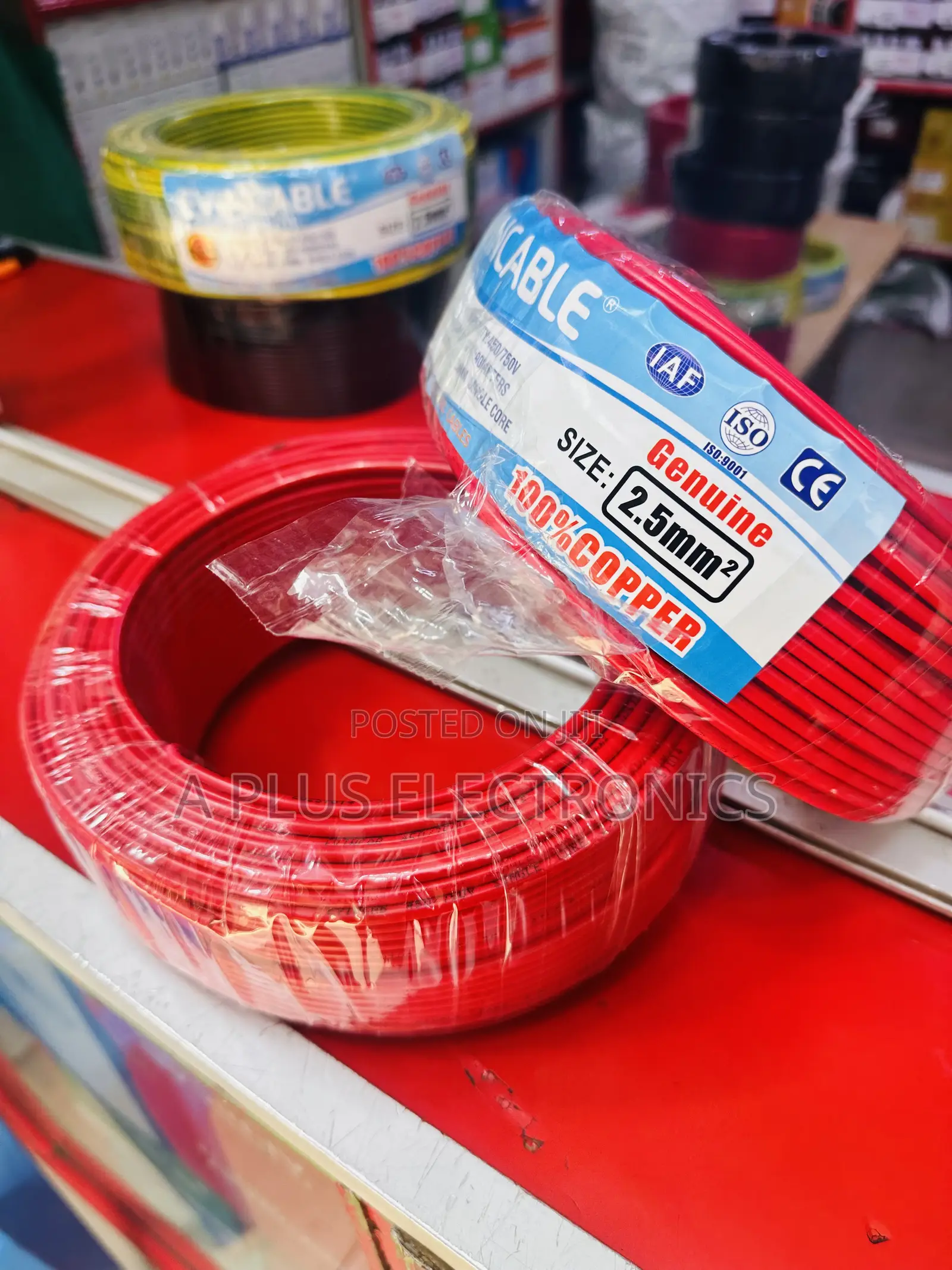 Professional Red Evincable 2.5mm Single Core Wire –Full 90m Coil