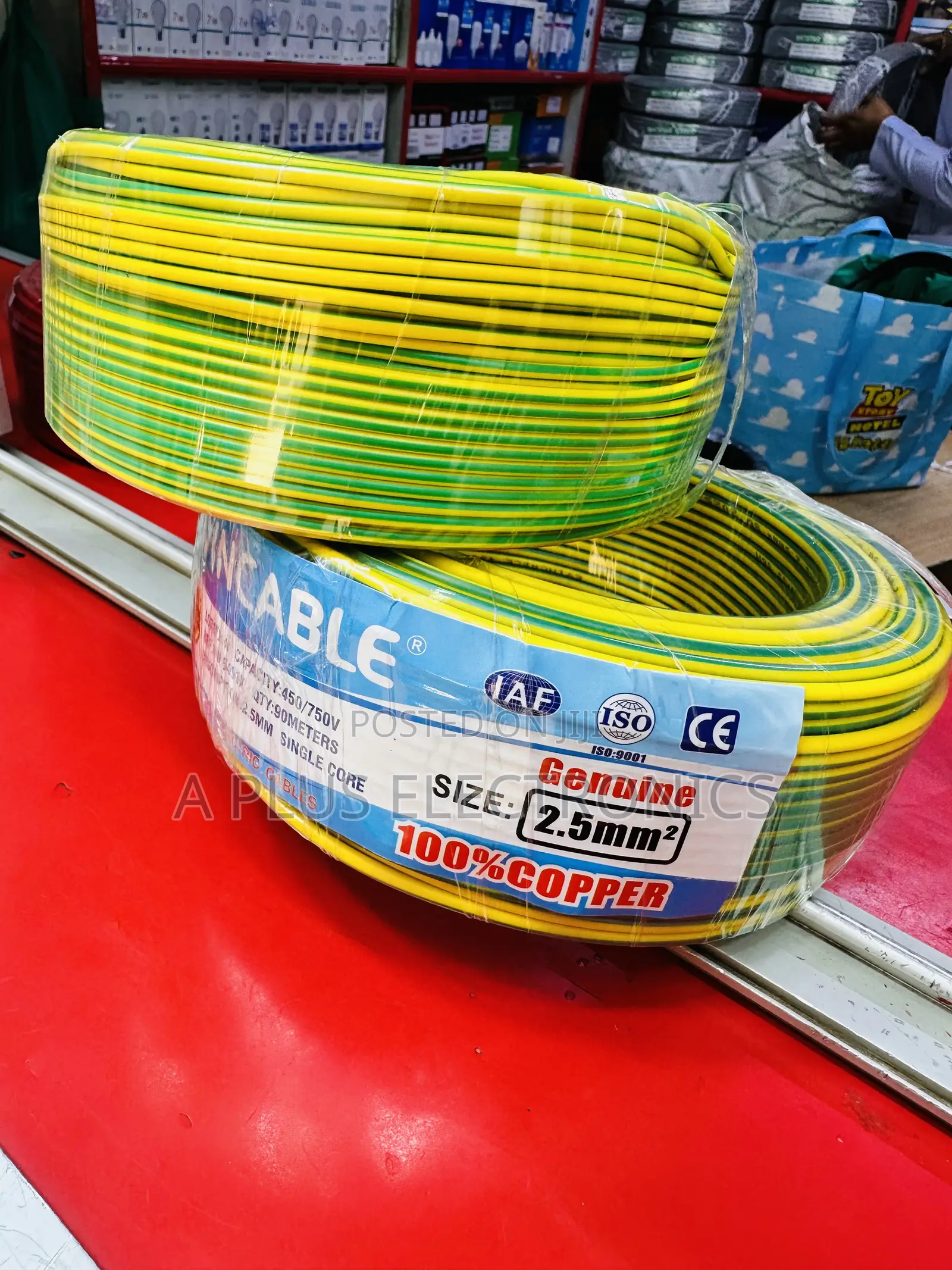 Durable Green Yellow Evincable 2.5mm2 Electrical Wire – 90m Roll