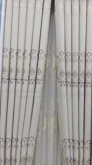 Sky Blue Curtains Mixed With Gold for Living Rooms