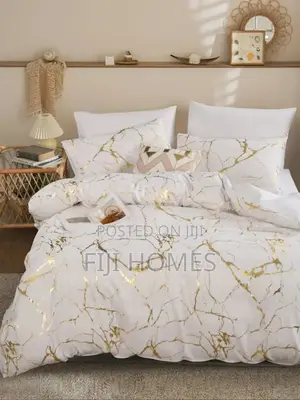 Gold Marble Texture Foil Style Duvet Cover Set